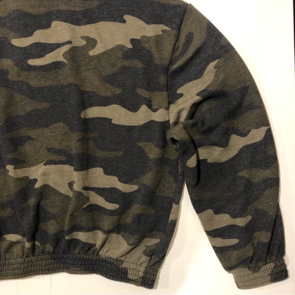 PINK by VS Camo Cropped Quarter Zip Sweatshirt Womens Size XS - Picture 4 of 12